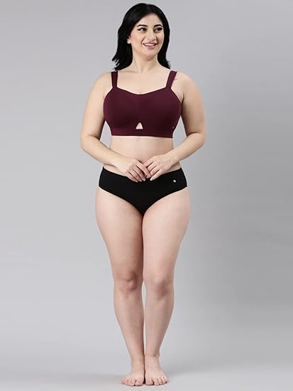 Enamor Innovations Cloudsoft Invisi Bonded Neck Cotton Minimizer Bra – Padded, Wirefree, Full Coverage A064